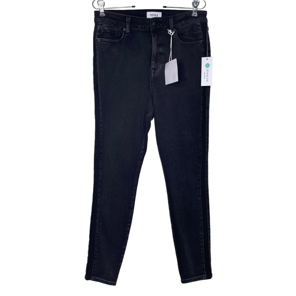 Pistola High-Rise Tuxedo Stripe Skinny Jeans, 29